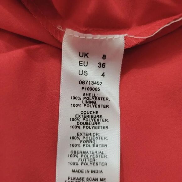 NEW ASOS Design Pleated Bandeau Double Layer Midi Dress in Soft Red Size 4 - Picture 9 of 11